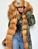 Real Fox Fur Army Parka Genuine fox Fur Outwear