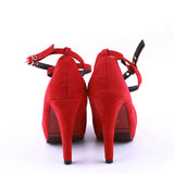 Super High Thin T-strap Buckle Strap Retro Round Toe Pumps Heel