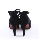 Super High Thin T-strap Buckle Strap Retro Round Toe Pumps Heel