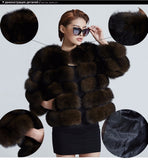 Real Fox Fur Coat Short Winter Fur Jacket Outerwear