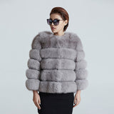 Real Fox Fur Coat Short Winter Fur Jacket Outerwear