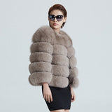 Real Fox Fur Coat Short Winter Fur Jacket Outerwear