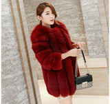 Long Real Fox Fur Coat Winter Genuine Natural Fur Jacket