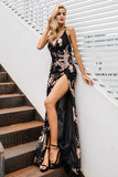 Sexy lace up halter sequin party Backless high split maxi dress