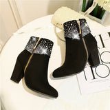 Sexy Crystal Autumn Ankle Boot