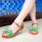 bowknot ankle wrap flat sandal