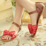 bowknot ankle wrap flat sandal