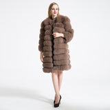 Natural Fur Winter Long Detachable Warm Thick Real Fox Fur Parka