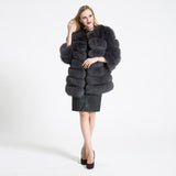 Natural Fur Winter Long Detachable Warm Thick Real Fox Fur Parka