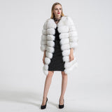 Natural Fur Winter Long Detachable Warm Thick Real Fox Fur Parka