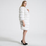 Natural Fur Winter Long Detachable Warm Thick Real Fox Fur Parka