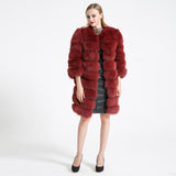 Natural Fur Winter Long Detachable Warm Thick Real Fox Fur Parka