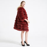 Natural Fur Winter Long Detachable Warm Thick Real Fox Fur Parka