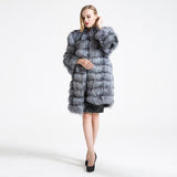 Natural Fur Winter Long Detachable Warm Thick Real Fox Fur Parka