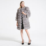 Natural Fur Winter Long Detachable Warm Thick Real Fox Fur Parka