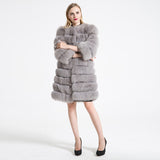 Natural Fur Winter Long Detachable Warm Thick Real Fox Fur Parka