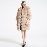 Natural Fur Winter Long Detachable Warm Thick Real Fox Fur Parka