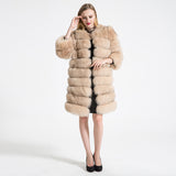 Natural Fur Winter Long Detachable Warm Thick Real Fox Fur Parka