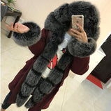Real Fur Parka High Quality Rex Fur Lining Fox Fur Collar