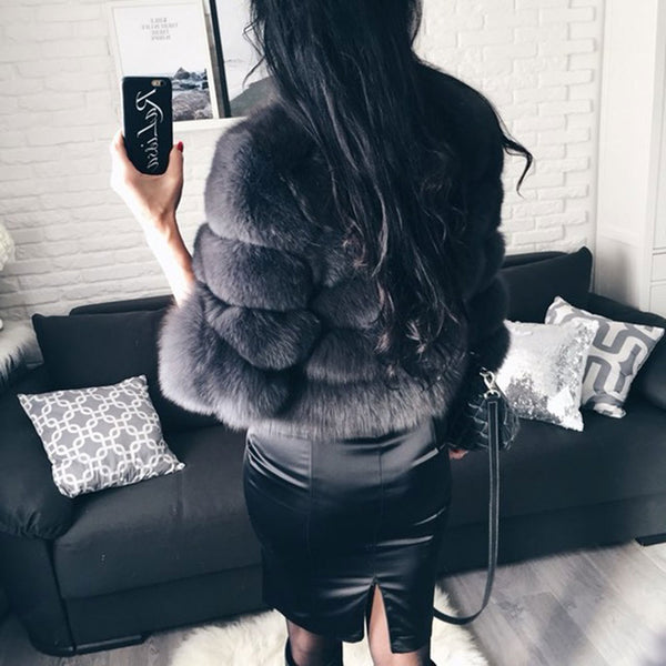 Sexy Short Slim Outwear Luxury Natural Real Fur Coat