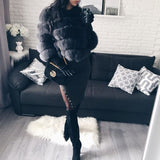 Sexy Short Slim Outwear Luxury Natural Real Fur Coat