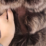 Elegant Winter Thick Real Fox Fur Long Sleeve Parka