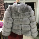 Elegant Winter Thick Real Fox Fur Long Sleeve Parka