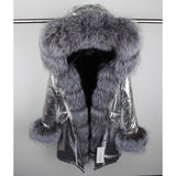 Real Fox Fur Collar Cuff Hooded Long Camouflage Parka