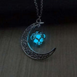 Hot Moon Glowing Necklace Gem Charm Silver Plated Halloween Gifts