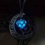 Hot Moon Glowing Necklace Gem Charm Silver Plated Halloween Gifts