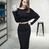 Elegant Pencil Knitting Slim O-Neck Party Dress