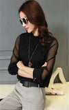 Long Sleeve Stand Neck Work Wear Elegant Blouse