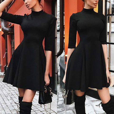 Elegant Off Shoulder O-Collar Half Sleeve Party Dress