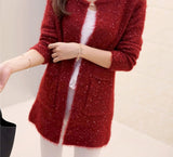 Long Sleeve Crochet Cardigan Knitted Sweater