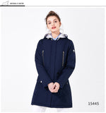 Elegant Long Thin Hat Detachable Warm Coat