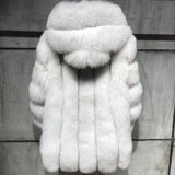 natural fur coat hooded women real fur coat hooded