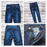 Skinny Denim Blue High Waist Button Fly Casual Jeans