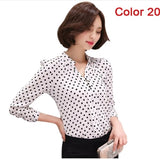 Elegant Long-Sleeve Chiffon Ruffle Work Tops