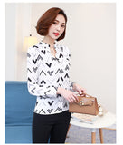 Elegant Long-Sleeve Chiffon Ruffle Work Tops