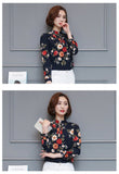 Elegant Long-Sleeve Chiffon Ruffle Work Tops