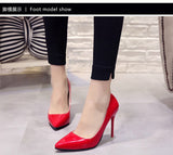 Sexy Pointed Toe Pumps Patent Leather High Heel