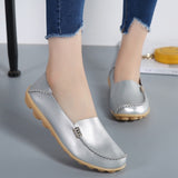 Genuine Leather Breathable Slip-on Peas Massage Ballet Flats