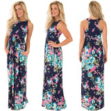 Floral Print Boho Beach Maxi Dress