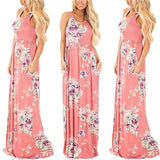 Floral Print Boho Beach Maxi Dress
