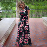 Floral Print Boho Beach Maxi Dress