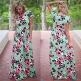 Floral Print Boho Beach Maxi Dress
