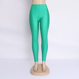 Hot Selling Fluorescent Shiny Leggings Spandex Shinny Elasticity