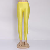 Hot Selling Fluorescent Shiny Leggings Spandex Shinny Elasticity