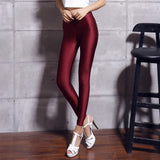 Hot Selling Fluorescent Shiny Leggings Spandex Shinny Elasticity