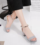 String Bead Open Toe Square heel